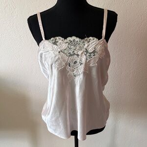 EUC NATORI Elegant White Lace Trim Camisole LARGE
